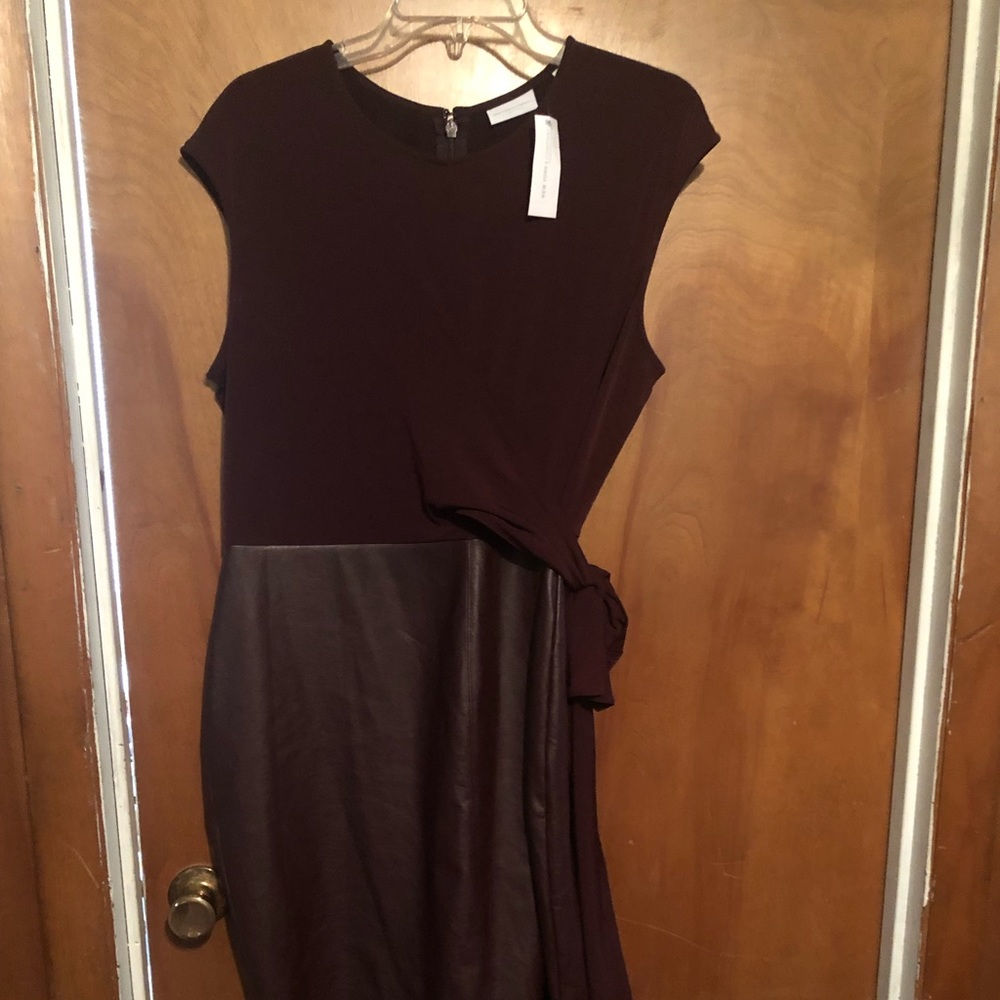 Maroon leather skirt Dress